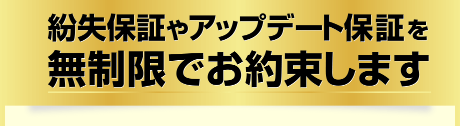 �����ۏ؂�A�b�v�f�[�g�ۏ؂𖳐����ł��񑩂��܂�